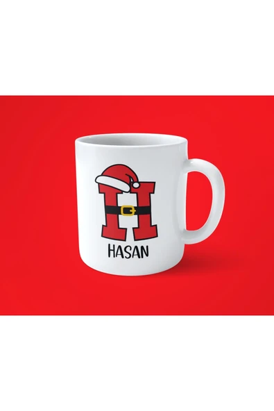 hesaplisiburada Yeni Yıla Özel H harfli İsimli Noel Konseptli Fotoğraflı Kupa Bardak ürün görseli 1