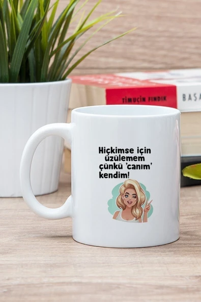Hediyedukkani Beyaz Canım Kendim Baskılı Kupa Bardak ürün görseli 1