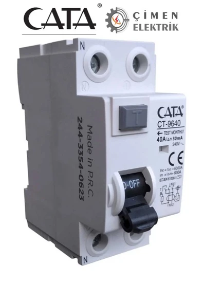 Cata Ct 9640 2x40 30ma 6ka Monofaze Kaçak Akım Rölesi ürün görseli 1