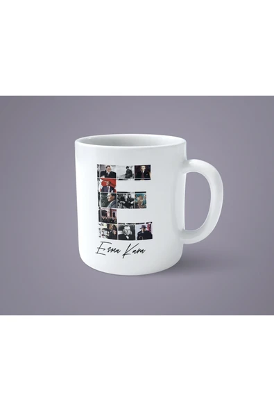hesaplisiburada Öğretmenler gününe özel Atatürk resimli E harfli İsimli Baskılı kupa bardak ürün görseli 1