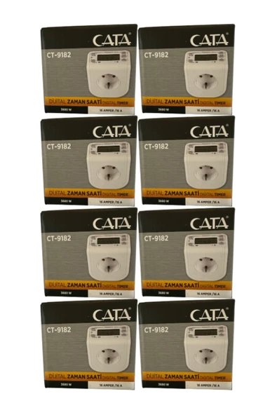 Cata CT-9182 3680W 16 Amper Dijital Zaman Saati (8 Adet) ürün görseli 1