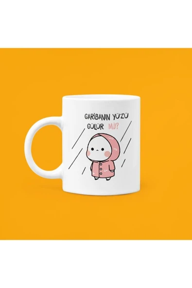 UUR STORE Garibanın Yüzü Gülür Mü Baskılı Kupa Bardak ürün görseli 1