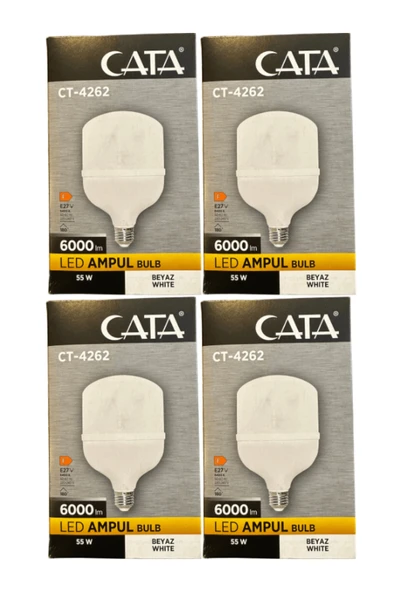 Cata CT-4262 55W 6400K (Beyaz Işık) E27 Duylu Led Torch Ampul (4 Adet) ürün görseli 1