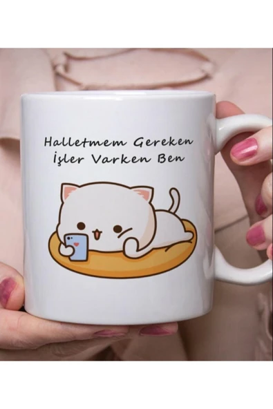 tasarımanya Halletmem Gereken İşler Varken Ben Baskı Kupa ürün görseli 1