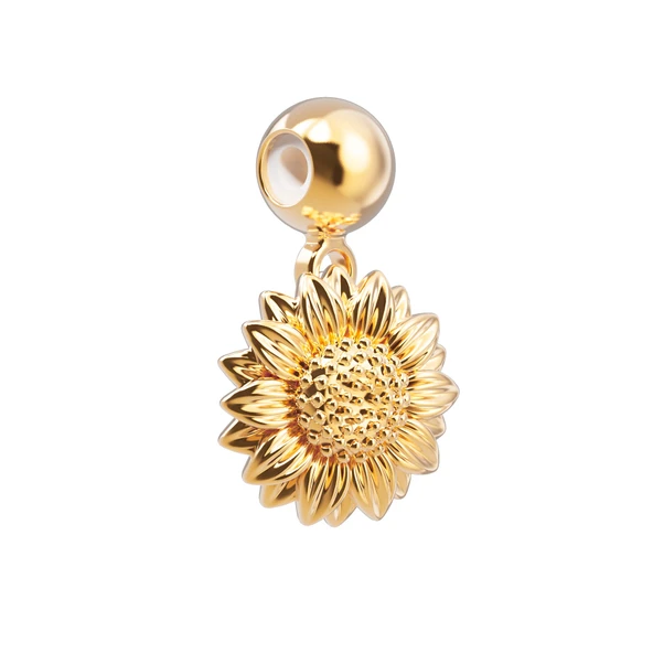 Chocli 18 Ayar Altın Kaplama Charm -  Sunflower ürün görseli 1