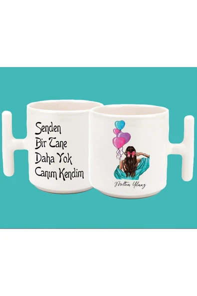 hesaplisiburada İsimli Senden Bi Tane Daha Yok Canım Kendim Baskılı T Kulp Kupa 5 ürün görseli 1