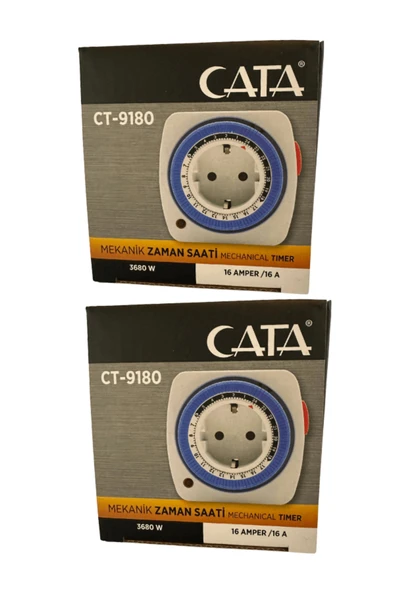 Cata CT-9180 3680W 16 Amper Mekanik Zaman Saati (2 Adet) ürün görseli 1