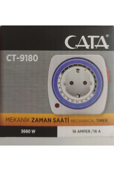 Cata Ct-9180 Zaman Ayarlı Priz Mekanik Ayarlanabilir Timer Saati ( ) ürün görseli 1