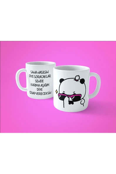 hesaplisiburada Karıma Aşığım Diye Cevap Vereceksin Baskılı Kupa Bardak ürün görseli 1