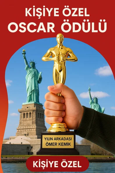 Gülefli Kızı Kişiye Özel Oscar Heykeli En Büyük Boyoscar Ödülü Kendin Tasarla Yılın En'leri ürün görseli 1