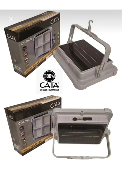 Cata CT-4698 200W PORTATİF SOLAR LED PROJEKTÖR 6400K+4000K+3200K (GRİ) ürün görseli 1