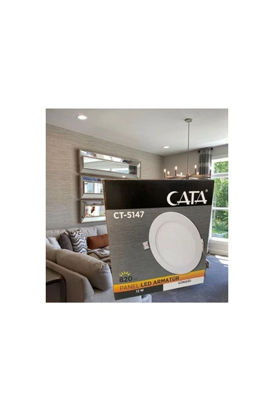 Cata 12 Watt Panel Led Ct-5147 - Beyaz Işık Alüminyum Kasa ürün görseli 1