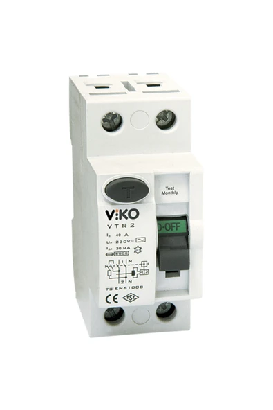VİKO 2 X 40 Amper 30ma Kaçak Akım Rolesi ürün görseli 1