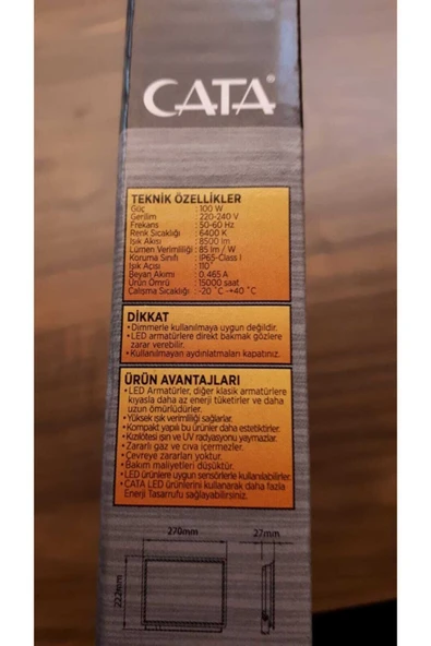 Cata Beyaz Led Projektör Ct 4659 100w - Resim 4