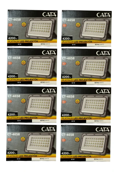 Cata CT-4658 50W 6500K (Beyaz Işık) Led Projektör (8 Adet) ürün görseli 1