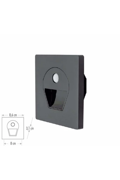 Cata Sensörlü Koridor Aydınlatma 1w Ct-5170 Siyah 6400 K (beyaz Işık) ürün görseli 1