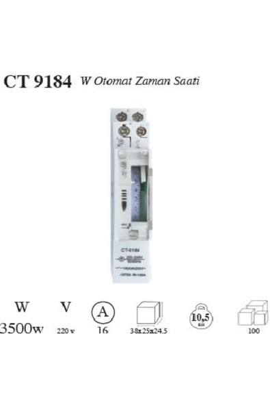 Haksatelektrik Cata W Otomat Tipi Zaman Saati Ct-9184 ürün görseli 1