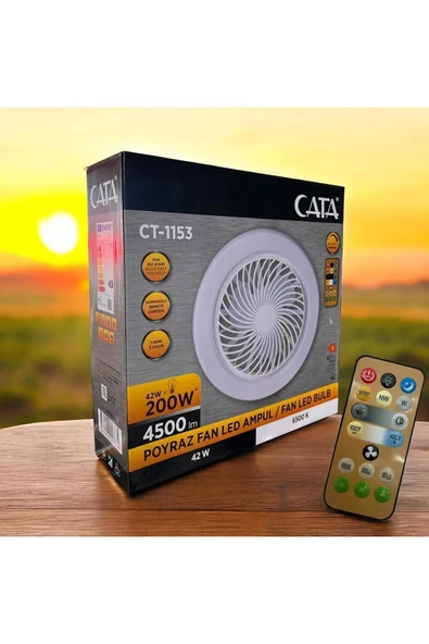 iq elektronik CATA CT-1153 Poyraz Fan Led Ampul Kumandalı Renk seçenekli 42W ürün görseli 1