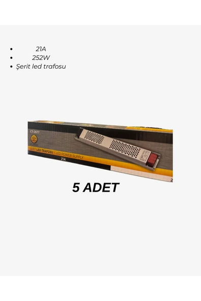 Cata CT-2677 Şerit Led Trafosu 21A - 5’li Paket ürün görseli 1