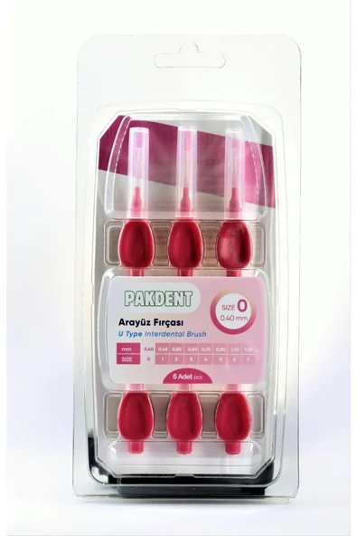 Pakdent Arayüz Fırçası 0,4 mm 6'lı - Pembe ürün görseli 1