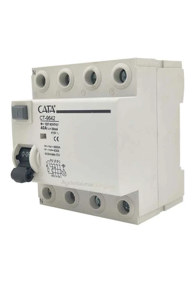 Cata Ct-9642 4x40 Amper 30 Ma Kaçak Akım Rölesi ürün görseli 1