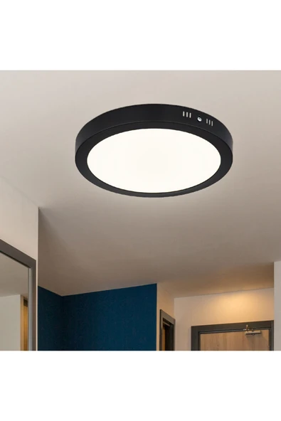 Cata 30 W Led Panel - Gün Işığı (3200K) - Siyah Kasa - Yuvarlak - Sıva Üstü - CT-5238G ürün görseli 1