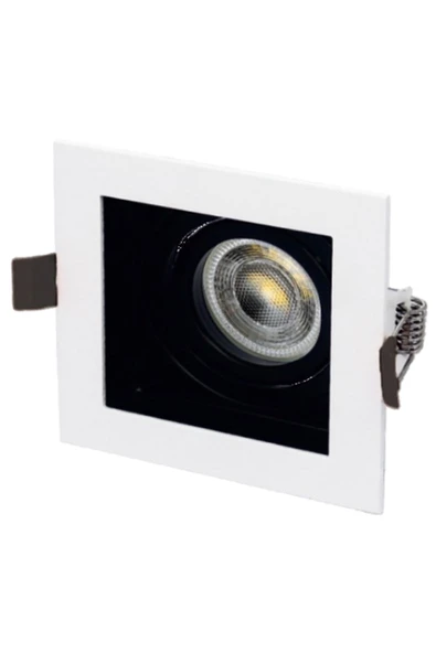 Cata Ct-5222 Pars Kare Boş Spot Kasası Beyaz-Siyah GU10 - 12'Lİ PAKET (Ampulsüz ve duysuz) ürün görseli 1