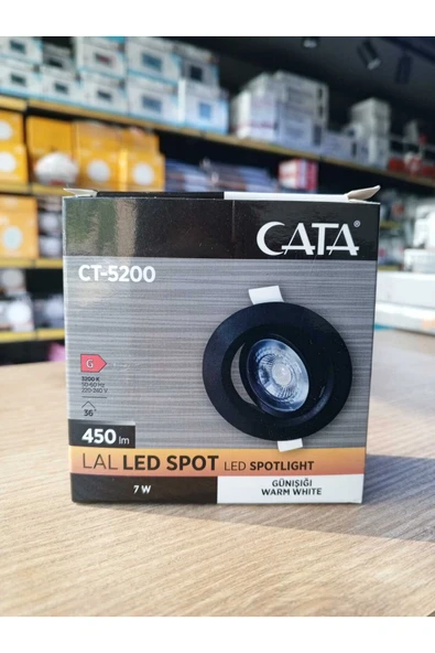 Cata CT-5200G 7W Akik Led Spot Gün Işığı- Siyah Kasa Yuvarlak Sıva Altı (EBATLARINA BAKARAK ALINIZ) ürün görseli 1