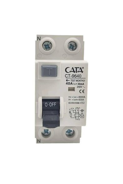 Cata Monofaze Kaçak Akım Rölesi 2x40A 30mA Ct-9640 ürün görseli 1