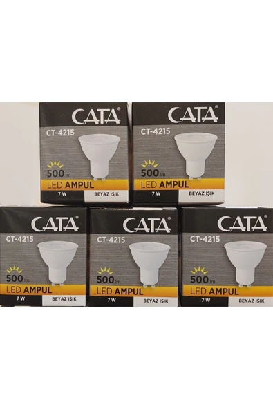 Cata Ct-4215 5 Adet Beyaz 7w Led Ampul (gu10) (beyaz) ürün görseli 1