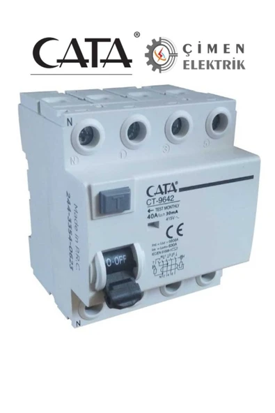 Cata Ct 9642 4x40a 30ma 6ka Trifaze Kaçak Akım Rölesi ürün görseli 1