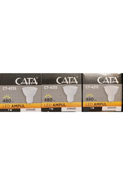 Cata Ct-4215 3 Adet Günışığı 7w Led Ampul (gu10) (günışığı) ürün görseli 1