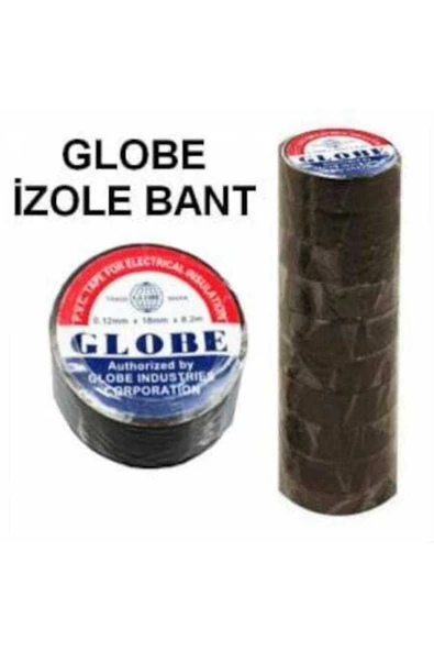 Globe Siyah Izole Bant 10 Adet Elektrik Bantı Orijinal ürün görseli 1