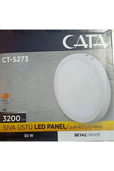 Cata Sıva Üstü Yuvarlak Led Panel Armatür Beyaz Işık 30 WATT Ct-5273 ürün görseli 1