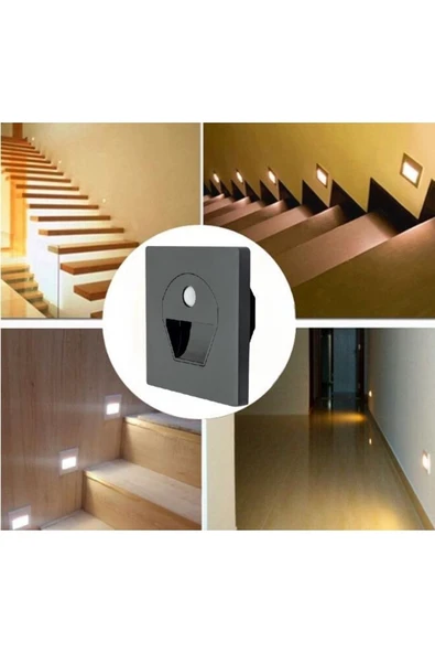 Cata 1w Sensörlü Fotoselli Koridor Led Aydınlatma Ct-5170 - gün ışığı Siyah kasa ürün görseli 1
