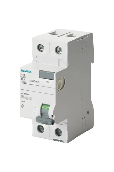 Siemens 5sv4314-0 40a 30ma 230v (Faz+nötr) Kaçak Akım Koruma Rölesi ürün görseli 1