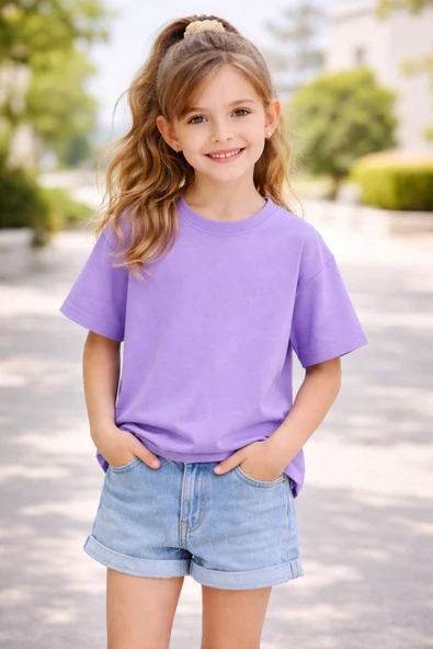 Unisex Basic Kısa Kollu Çocuk T-Shirt - Resim 10