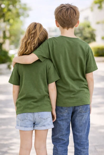Unisex Basic Kısa Kollu Çocuk T-Shirt - Resim 6