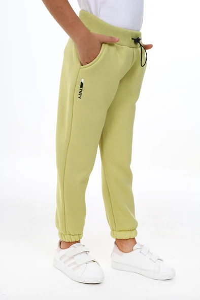 Toontoy Kız Çocuk Baskılı Beli Ribanalı Paçası Lastikli Cepli Basic Jogger Eşofman Altı 3 İplik Şardonlu ürün görseli 1