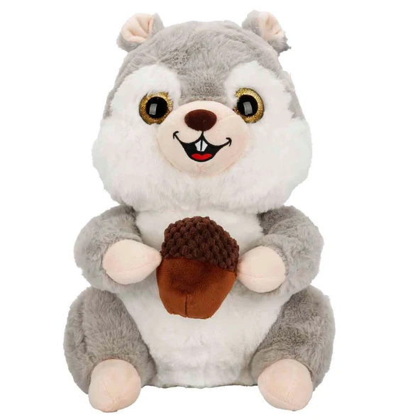 Meşe Palamudu Tutan Sincap Peluş 30 cm 47767 Gri ürün görseli 1