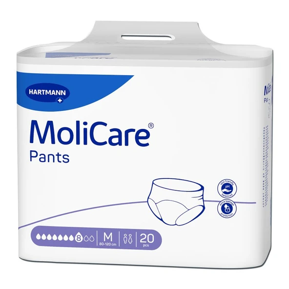 MOLİCARE 8 DAMLA 1916 GR EMİŞ KAPASİTELİ KÜLOT BEZ MOR MEDİUM 20 Lİ ürün görseli 1