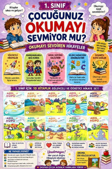 1 .Sınıf Okumayı Sevdiren 10 lu Hikaye Seti (16 sayfa) ürün görseli 1