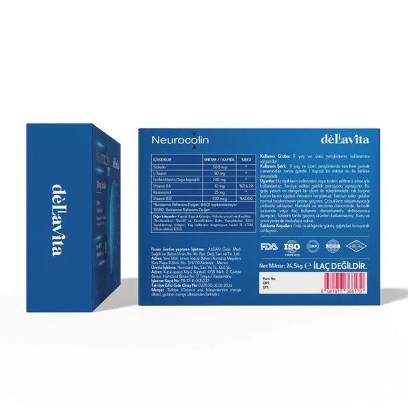 Dellavita Neurocolin Plus 30 Kapsül - Resim 2