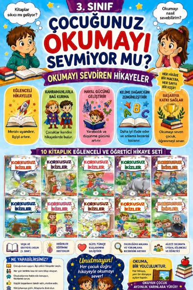 3.Sınıf Okumayı Sevdiren 10 lu Hikaye Seti - 6 (48 sayfa) ürün görseli 1