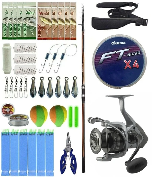 YekOutdoor Surf Olta Seti Shimano Kamış Sonora AX Surf Tele 4220 4,20m 200g Kamış&Okuma Tomcat 8000 Olta Makinesi ürün görseli 1