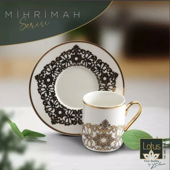 Lotus Porselen Mihrimah 12 Parça Kahve Fincanı Seti - Lotus-55/387 ürün görseli 1