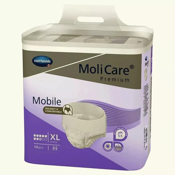 MOLİCARE 8 DAMLA 2421 GR EMİŞ KAPASİTELİ KÜLOT BEZ MOR XLARGE 14 LÜ*4 PAKET ürün görseli 1