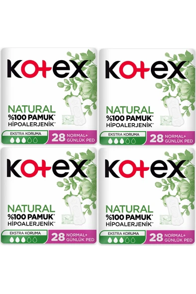 Natural Günlük Ped Normal Ekstra Koruma 28 Adet X 4 Paket ürün görseli 1