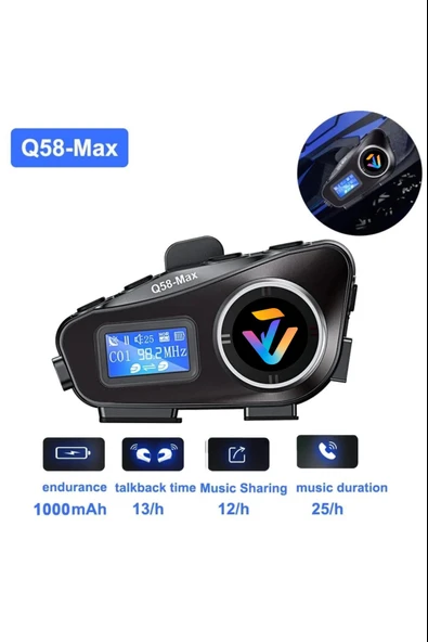 Stereo Mp3 FM Radyo 500 Mt Intercom 2 Eşleşmeli Kask Kulaklık Su Geçirmez Bluetooth Motosiklet ürün görseli 1