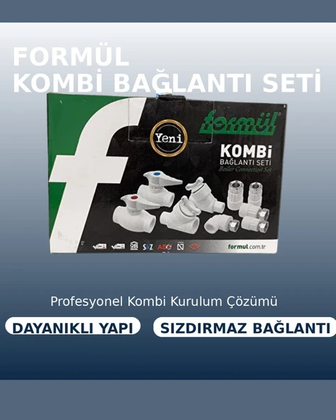 Formül Kombi Bağlantı Seti Düz | Dayanıklı, Sızdırmaz ve Kolay Montajlı Kombi Tesisat Bağlantı Seti ürün görseli 1